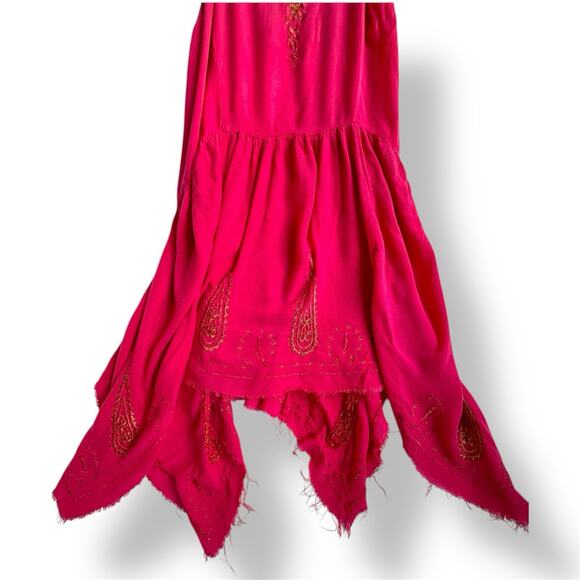 Free People Intimately Meadows Of Medallion Flowy BohoSlip Dress In Tango Pink S - Picture 6 of 9